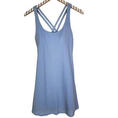 BUFFBUNNY Dazed Tuxedo Tank Dress Womens Medium Blue Mesh Strappy Lined Athletic | eBay | eBay US