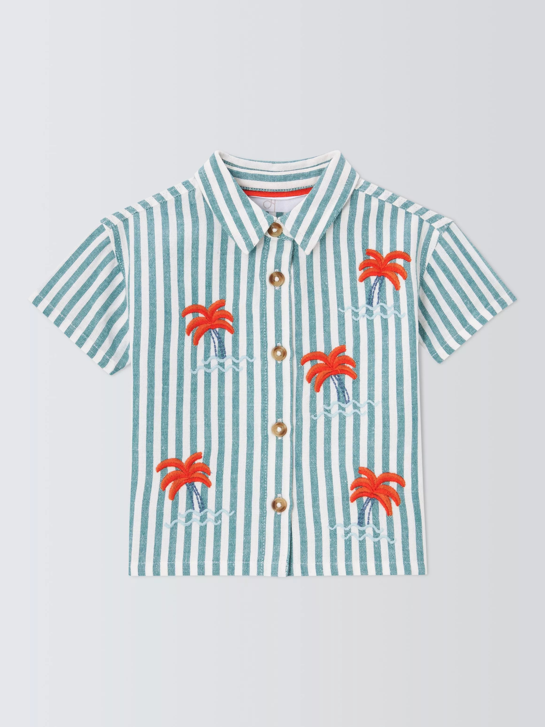 John Lewis Baby Stripe Palm Short Sleeve Shirt, Multi | John Lewis (UK)