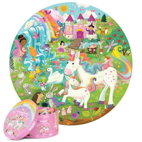 Unicorn Jigsaw Puzzle for Kids Ages 5-8 - 150 Piece Round Unicorn Kids Puzzles - Princess Puzzle with Fairies and Animals Made with 100% Recycled Card by boppi | Amazon (US)