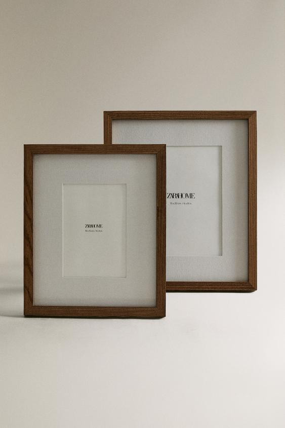 WOODEN AND LINEN PHOTO FRAME | Zara UK