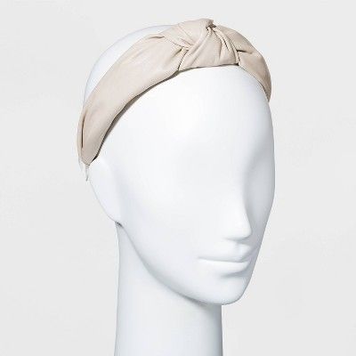 Faux Leather Knot Headband - A New Day&#8482; Beige | Target