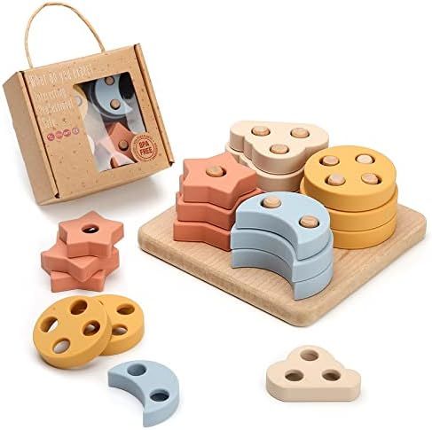 Silicone Stacking Toys Montessori Toys for 1 to 3 Montessori Teether Toys for Toddler Early Educa... | Amazon (US)