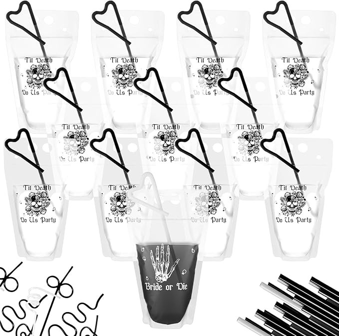 Mumufy 12 Pcs Bachelorette Drink Pouches 15 oz Camp Bachelorette Party Decoration Cups Bride or D... | Amazon (US)