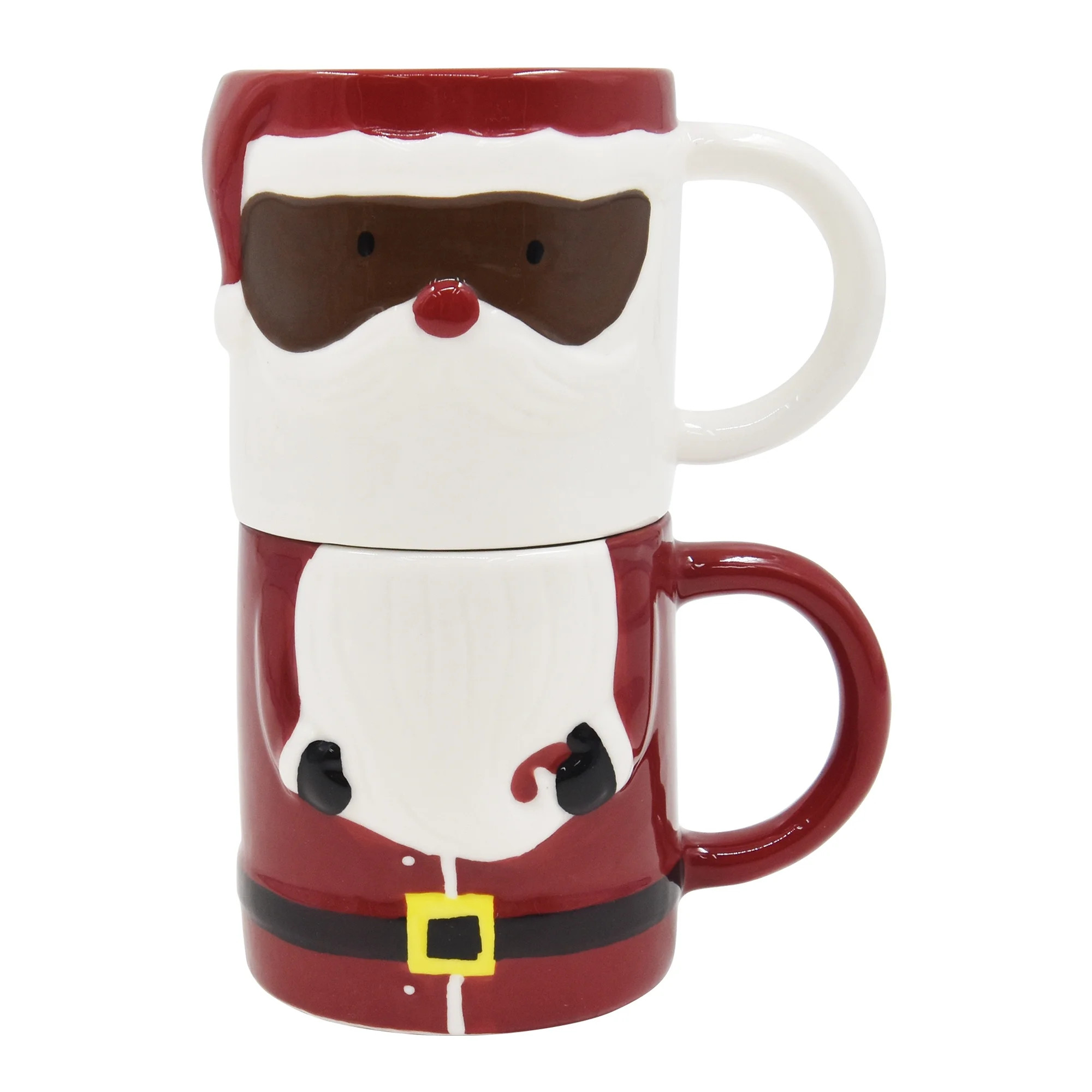 Holiday Time 2 pack Stoneware Christmas Dark Santa Claus Stacked Mug, 22.4 oz, Festive Drinkware | Walmart (CA)