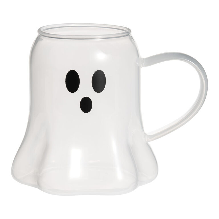 White Frosted Ghost Figural Glass Mug | World Market