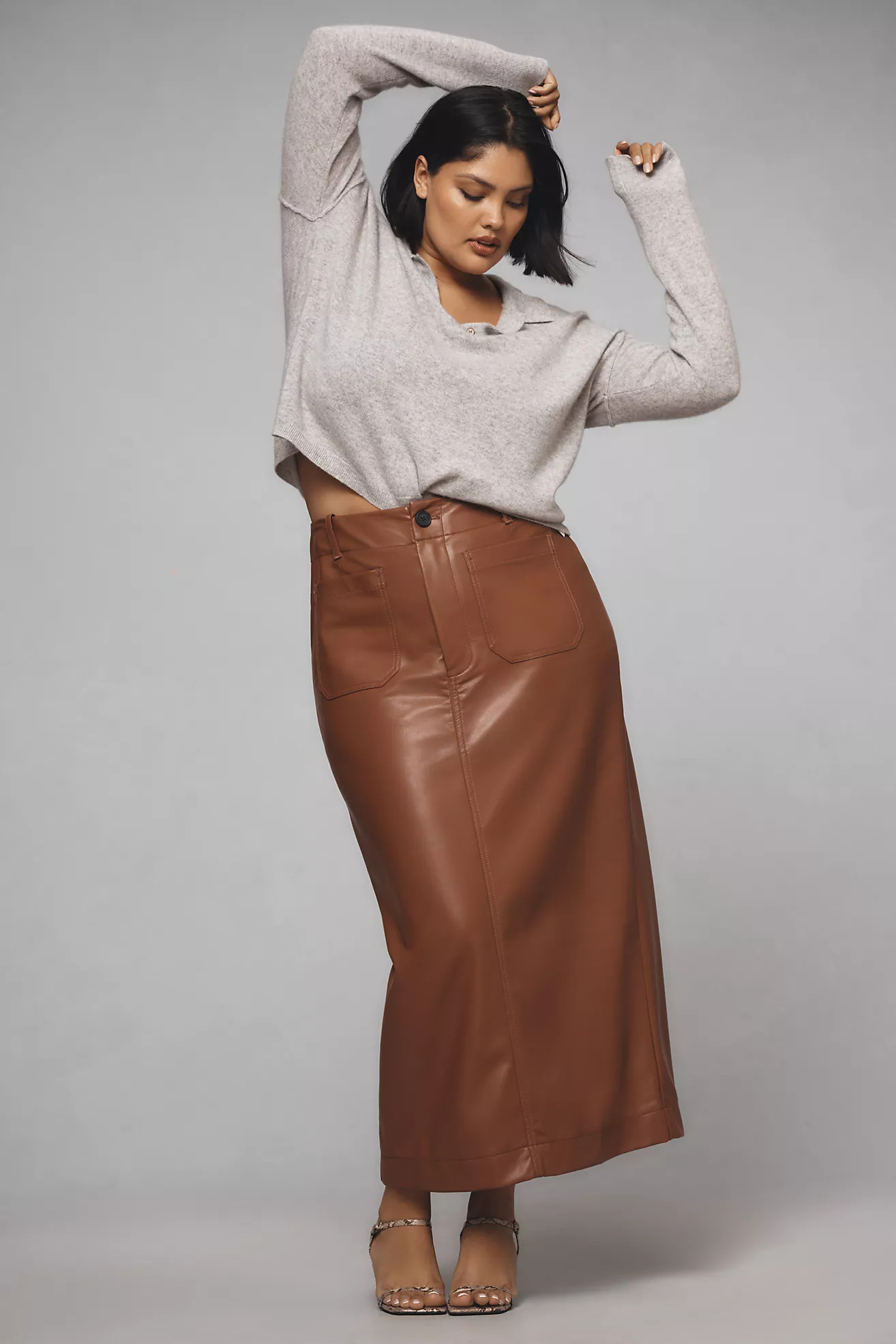 The Colette Faux Leather Maxi Skirt by Maeve | Anthropologie (UK)