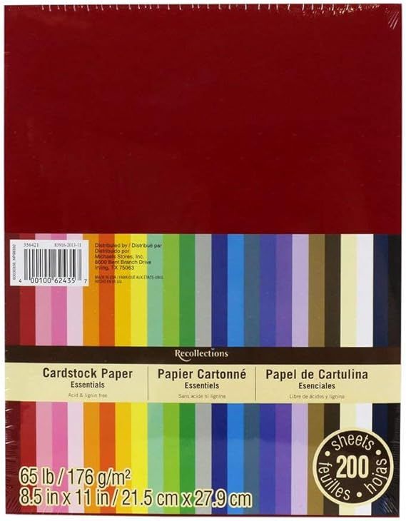 Recollections Cardstock Paper, Essentials 20 Colors - 200 Sheets 8-1/2 X 11 | Amazon (US)