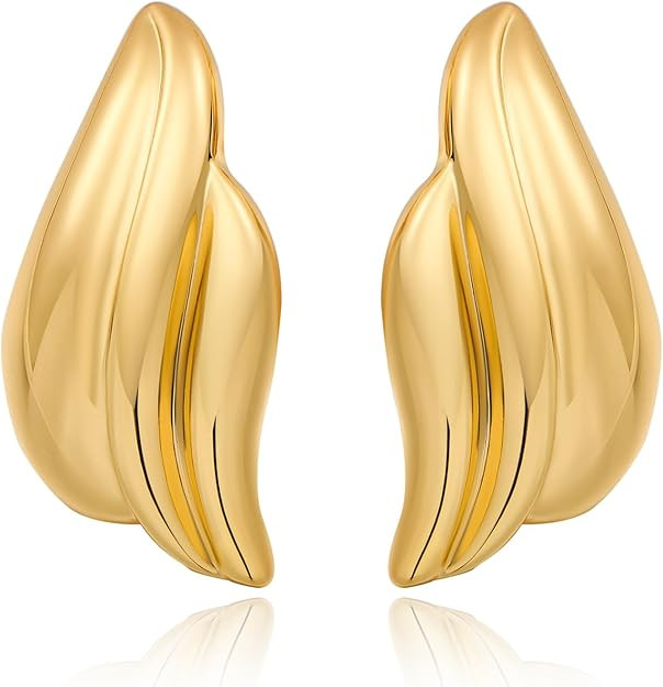 Amazon.com: HESSAWELL Gold Statement Dangle Earrings Gold Chunky Earrings for Women Trendy Jewelr... | Amazon (US)