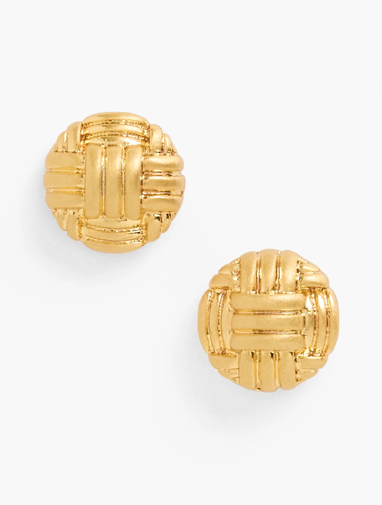 Basketweave Stud Earrings | Talbots