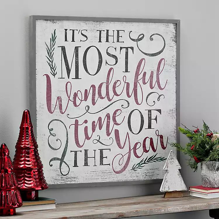 Most Wonderful Time Of The Year Framed Wall Plaque | Kirkland's Home
