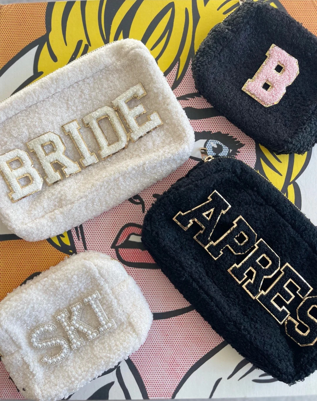 Sherpa Cosmetic bag - Teddy Pouch - Personalized Travel Bag - Bridesmaid Gift - Girls Trip | Etsy (US)