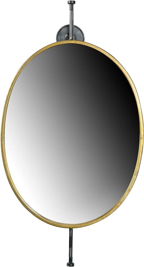 Creative Co-Op Oval Pivoting Wall Mirror, Antiqued Gold | Amazon (US)