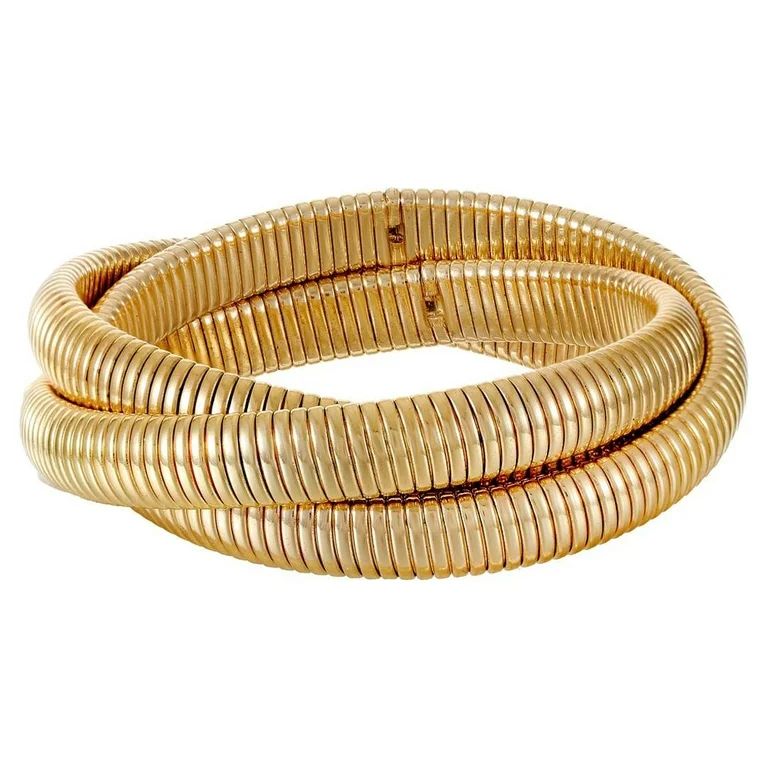 Time and Tru Women's Gold-Tone Twist Bangle Bracelet, 1 Piece | Walmart (US)