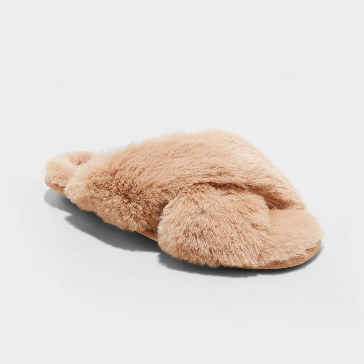 Women's Paris Crossband Faux Fur Slippers - Stars Above™ | Target