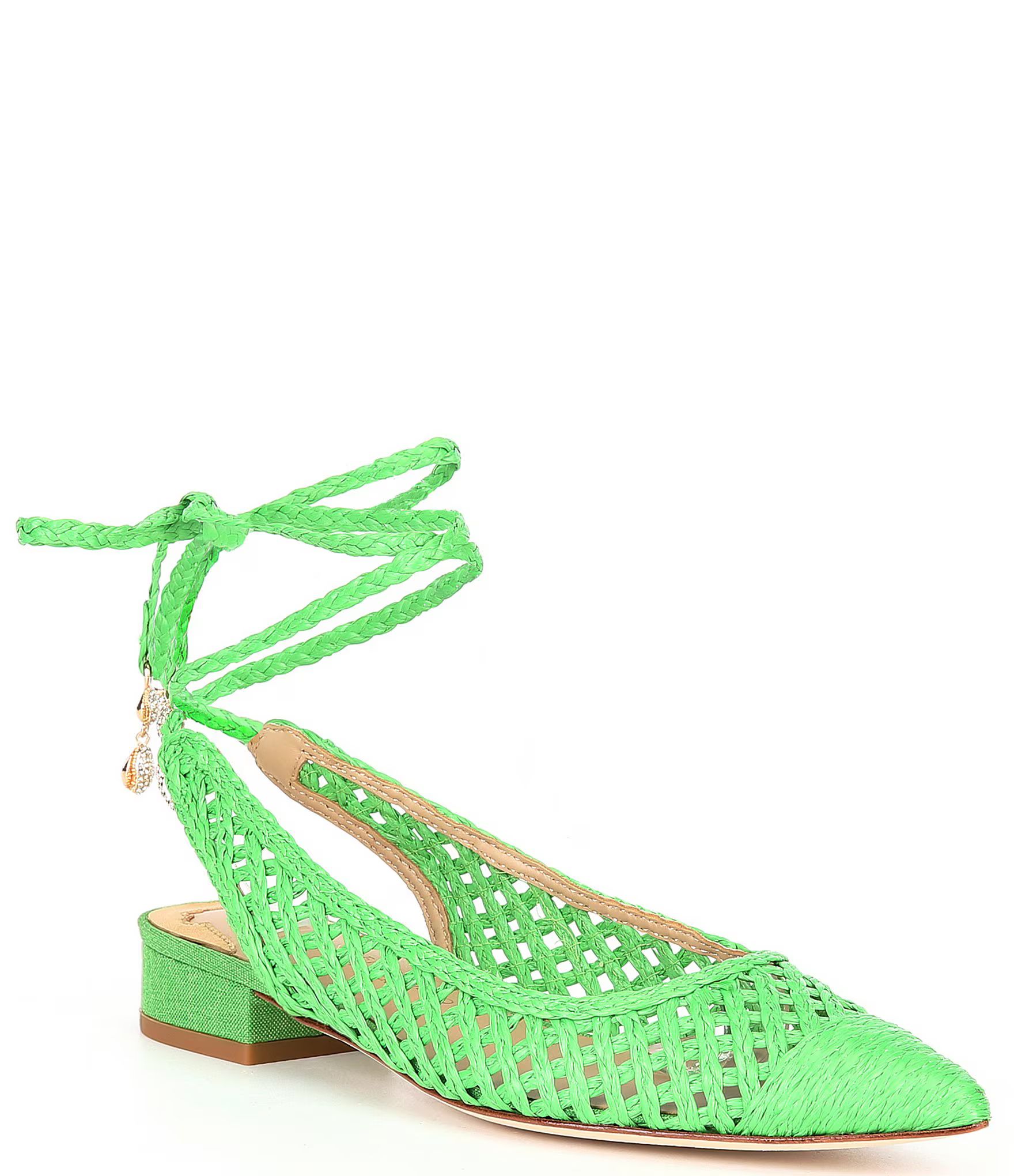 x Jennifer Sumko Newport Woven Lace-Up Dress Flats | Dillard's