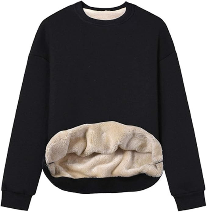 Gihuo Women's Winter Fleece Sherpa Lined Crewneck Pullover Sweatshirt | Amazon (US)