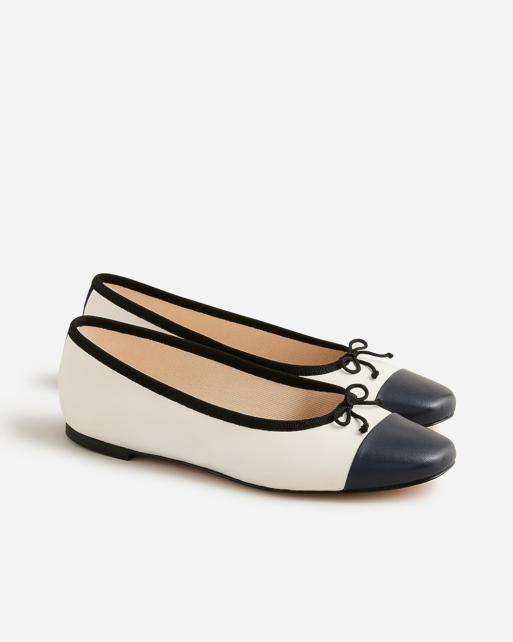 Zoe cap toe ballet flats in leather | J. Crew US