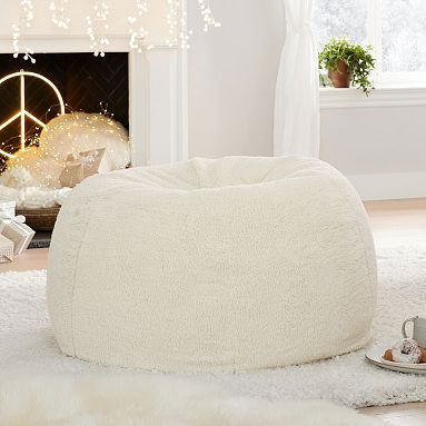 Sherpa Ivory Bean Bag Chair | Pottery Barn (US)