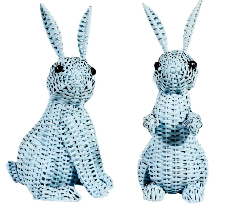 Blue Wicker Bunny | The Enchanted Home