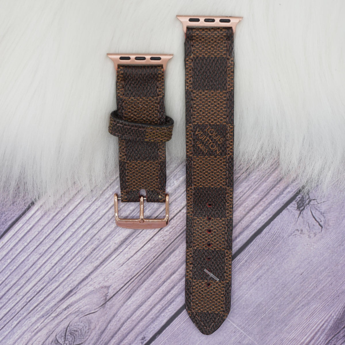 Open Box - (L) Buckle Band in Upcycled Lv Ebene (Apple Watch 38/40/41mm) | Sparkl