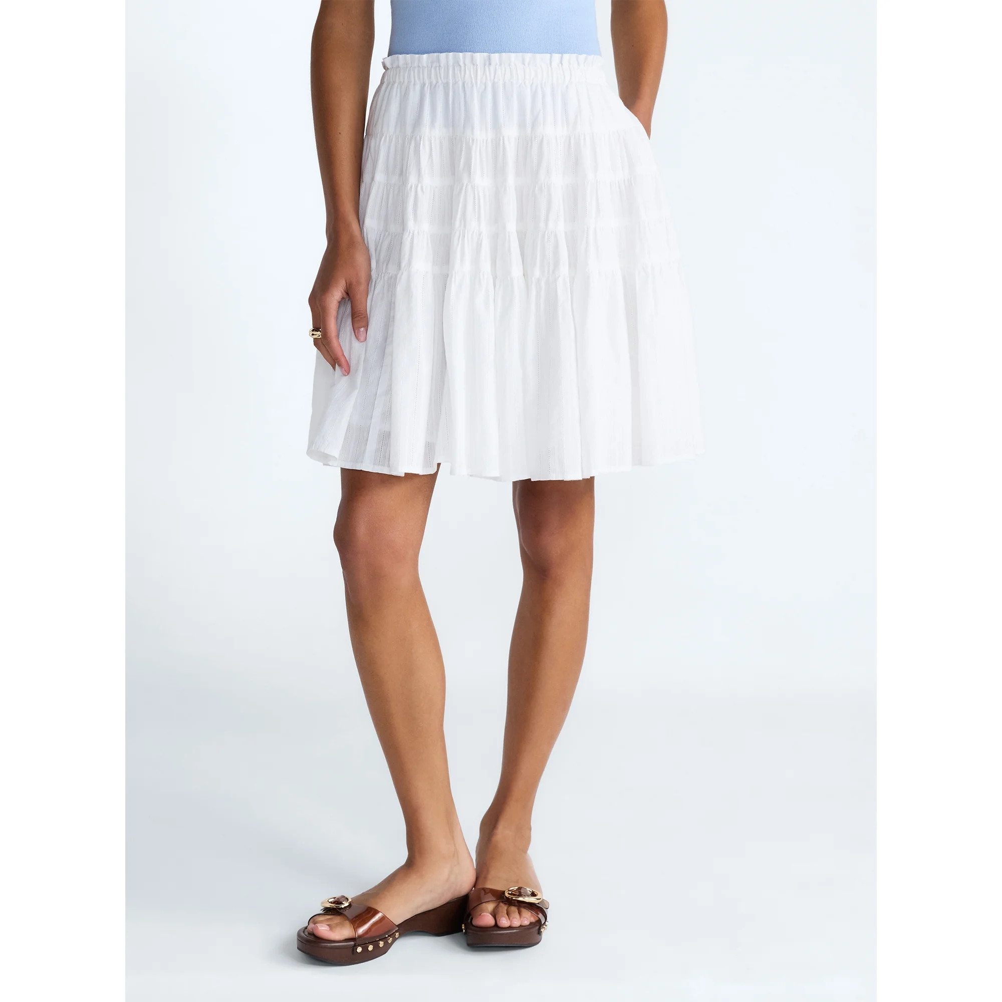 Scoop Women’s Tiered Cotton Skirt, Sizes XS-4X | Walmart (US)