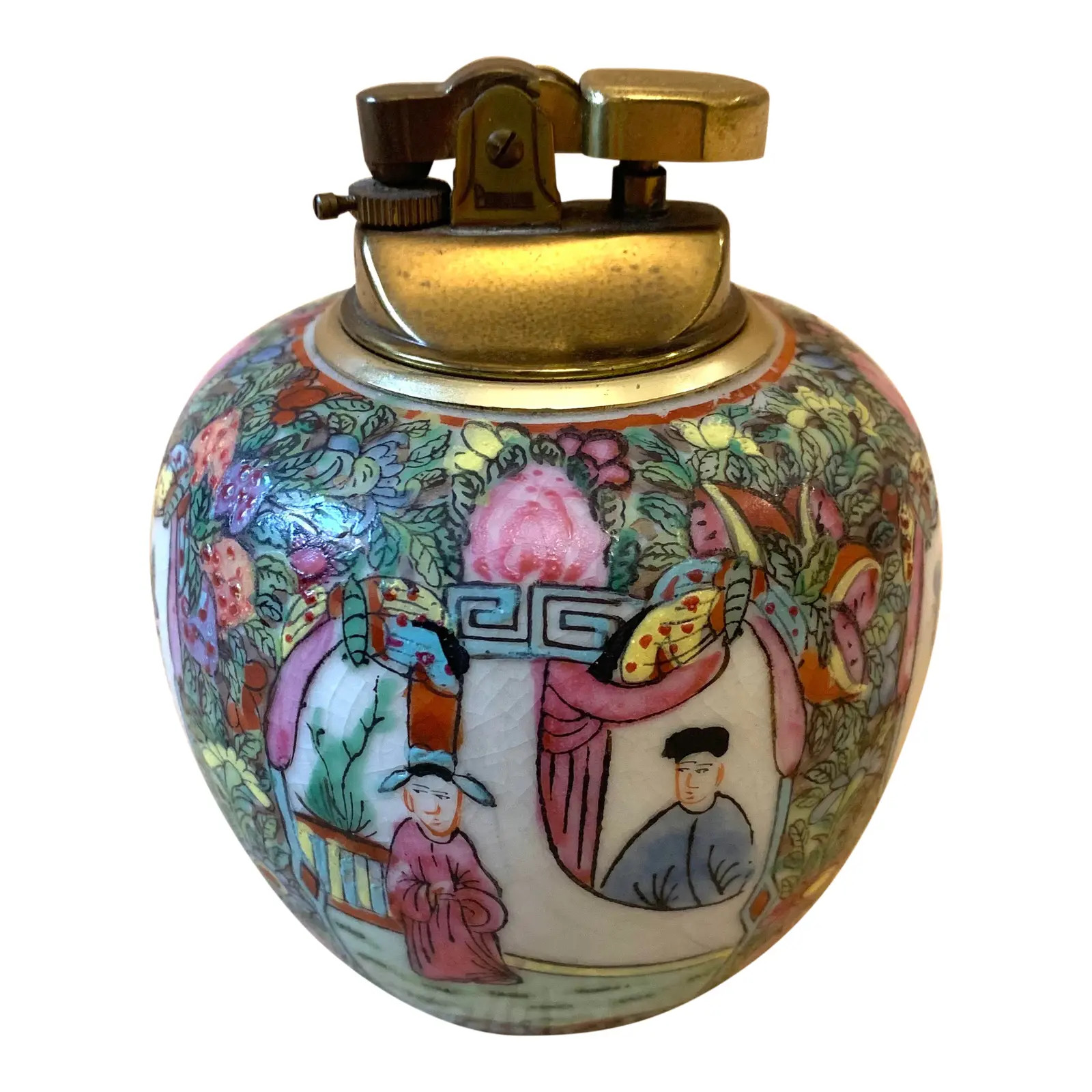 Vintage Rose Medallion Table Lighter | Chairish