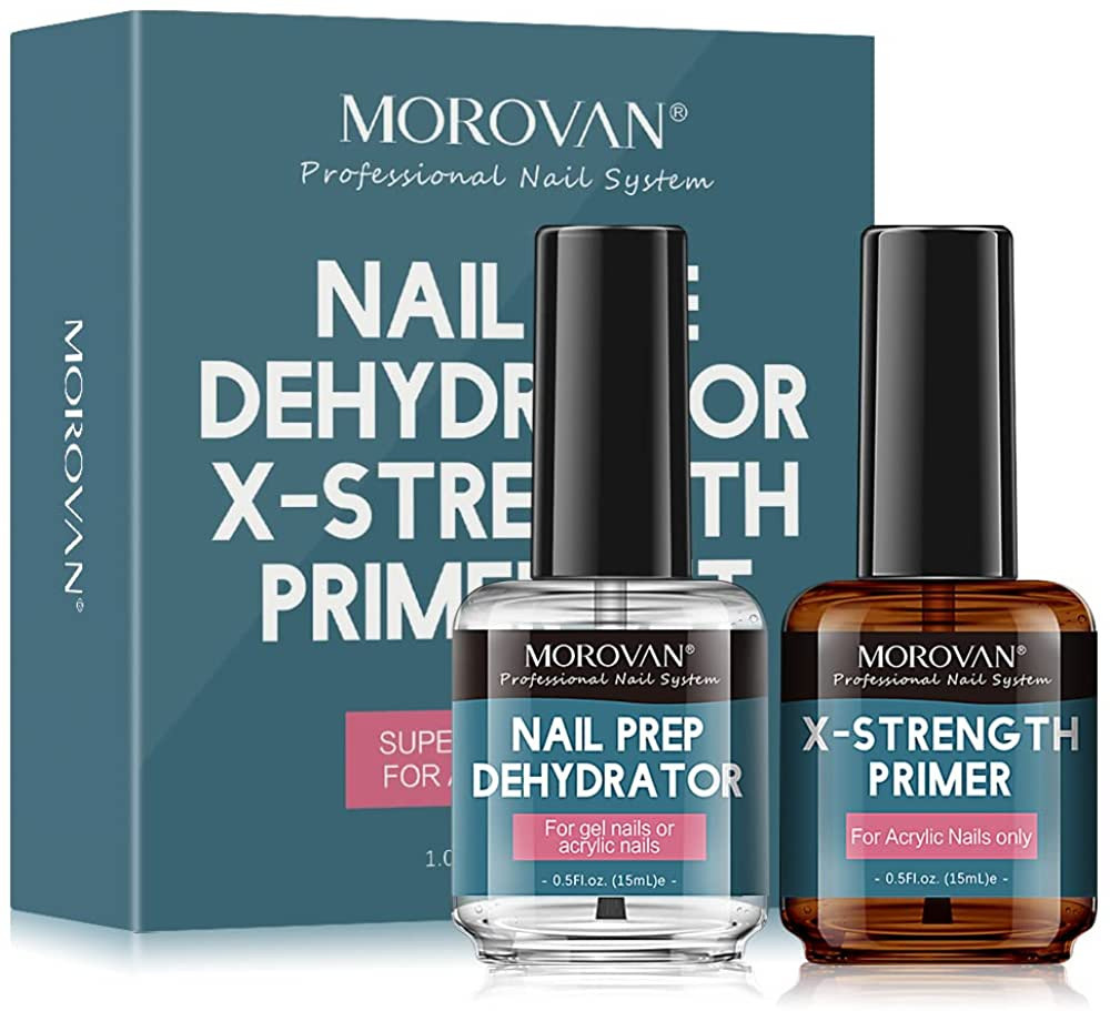 Morovan Nail Prep Dehydrator and Nail Primer X-strength, No Burn Non Acid Nail Primer and Dehydra... | Amazon (US)