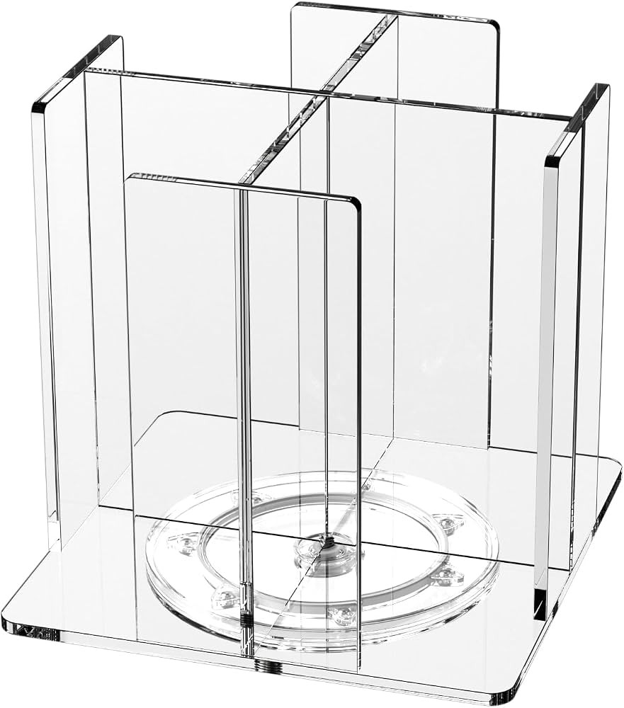 KOTEMON Cup and Lid Holder, 4 Compartment, Square | Rotating Coffee Cup Dispenser Lid Carousel fo... | Amazon (CA)