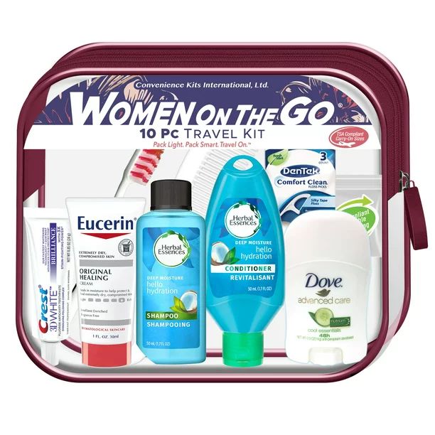 Convenience Kits International, Women's Deluxe 10 PC Travel Kit Featuring: Herbal Essences Shampo... | Walmart (US)
