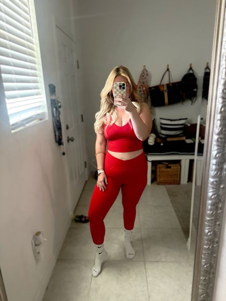 Red active set from SHEIN glow mode 🔥 lululemon dupe, cross front leggings, sexy legging, summer outfit, travel outfit 

#LTKmidsize #LTKfitness #LTKfindsunder50