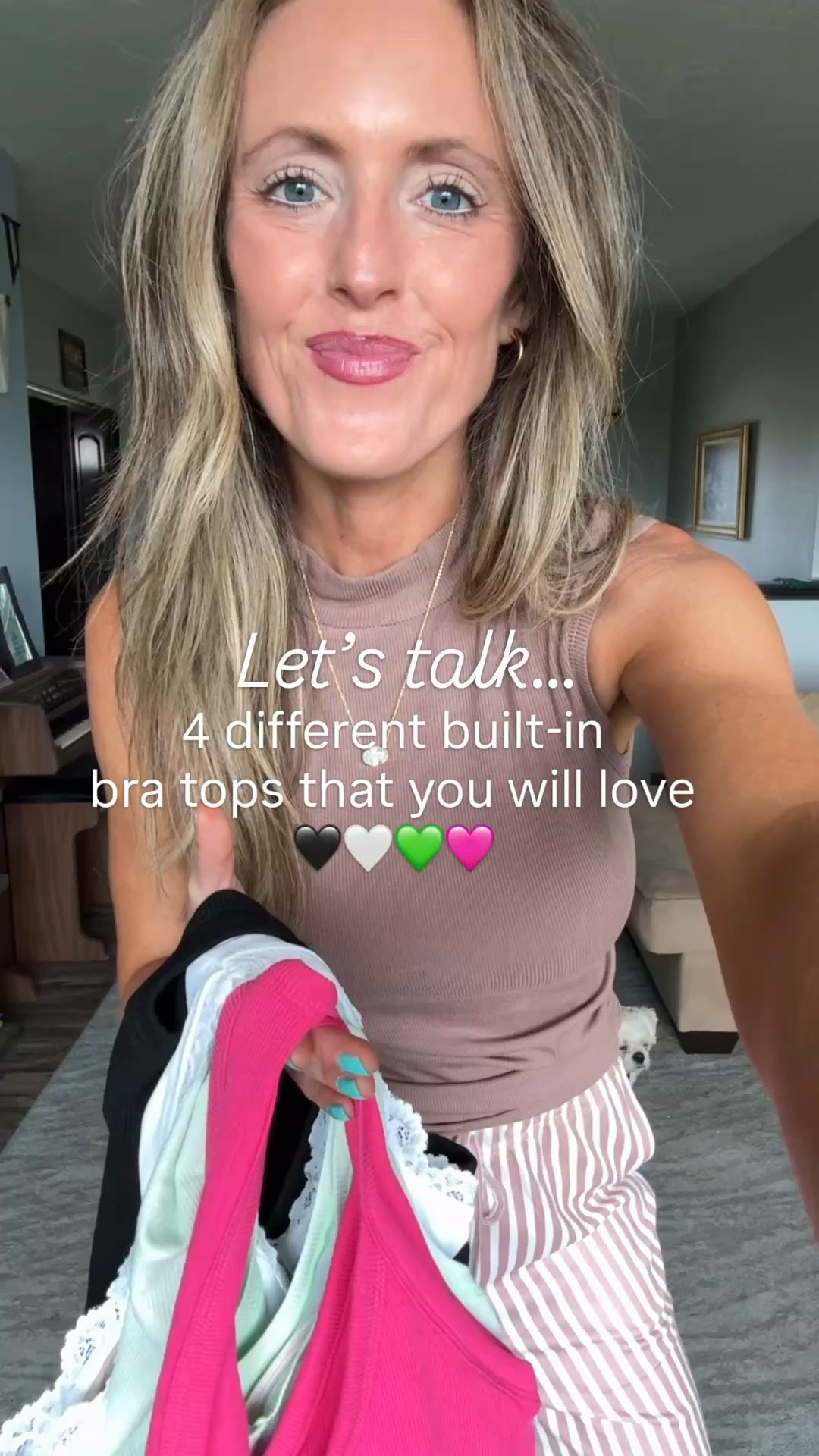 Built-in bras = one less thing to worry about 🙌😉 These tops are comfy, supportive, and so easy to style for everything from errands to summer plans. Which look is your favorite? 💕

built in bra top, supportive tank top, summer outfit ideas, mom fashion, casual chic outfit, athletic shorts outfit, bubble hem skirt outfit, denim shorts outfit, racerback tank top, comfy summer style

#SummerStyle #MomFashion #BuiltInBraTop #CasualOutfits