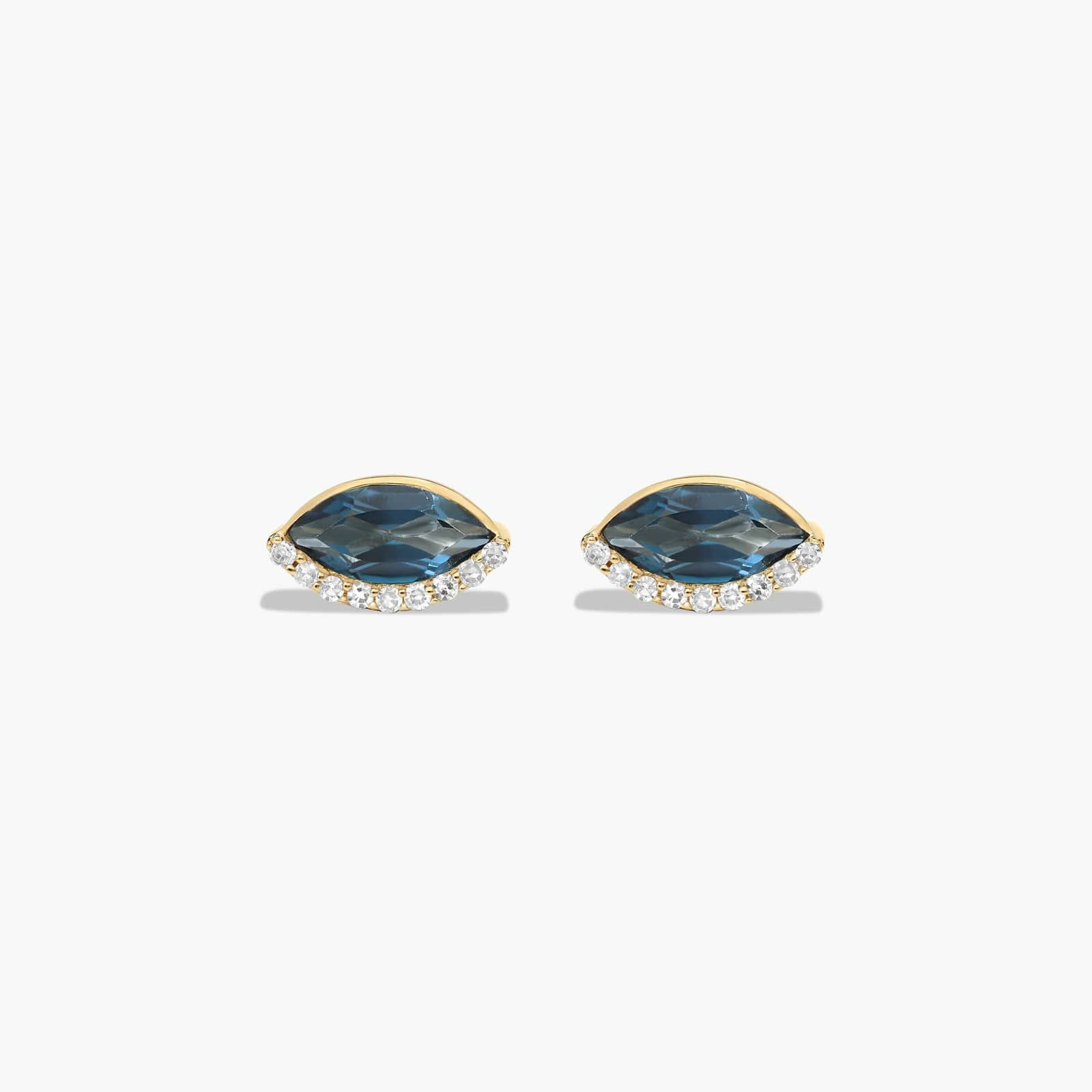Radiant Reflections Marquise Cut Blue Topaz Earrings In 14K Yellow Gold-8349148y14 | JamesAllen