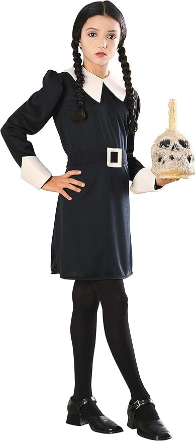 Addams Family Child's Wednesday Addams Costume, Medium, Black/White | Amazon (US)