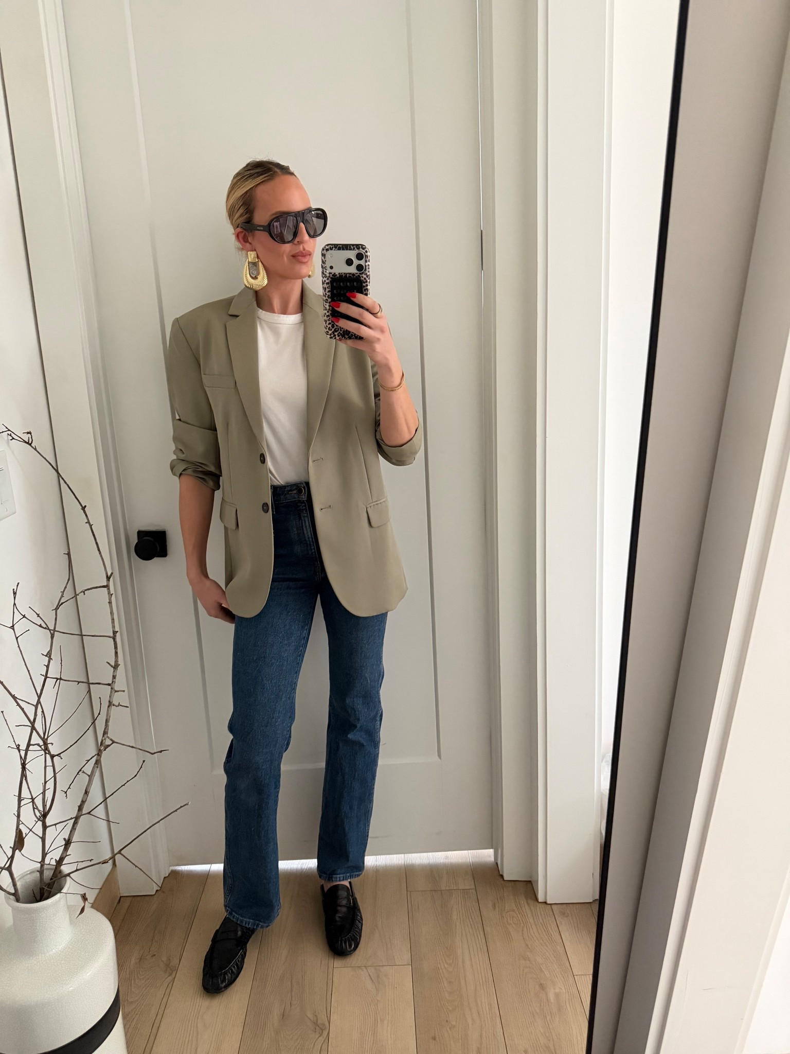 You all loved this look as much as I did! My earrings are on sale right now😍 I’m wearing a medium in the blazer. A small in the T-shirt. Jeans and loafers run tts

@Anine Bing @Revolve 

#LTKWorkwear #LTKTall #LTKSpringSale