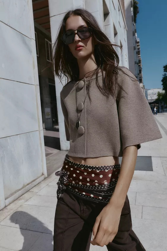 COVERED BUTTON KNIT CARDIGAN | Zara UK