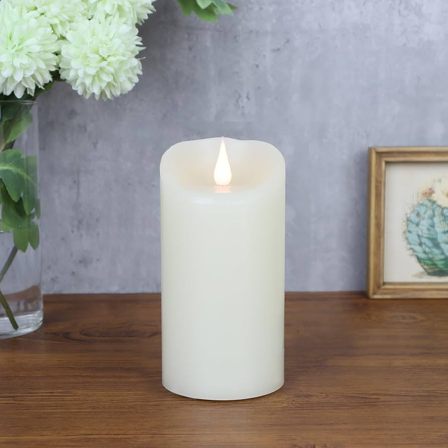 Flameless Candles Flickering 3D Moving Flame, Last 1000+ Hours Battery Operated Candles with Time... | Amazon (US)