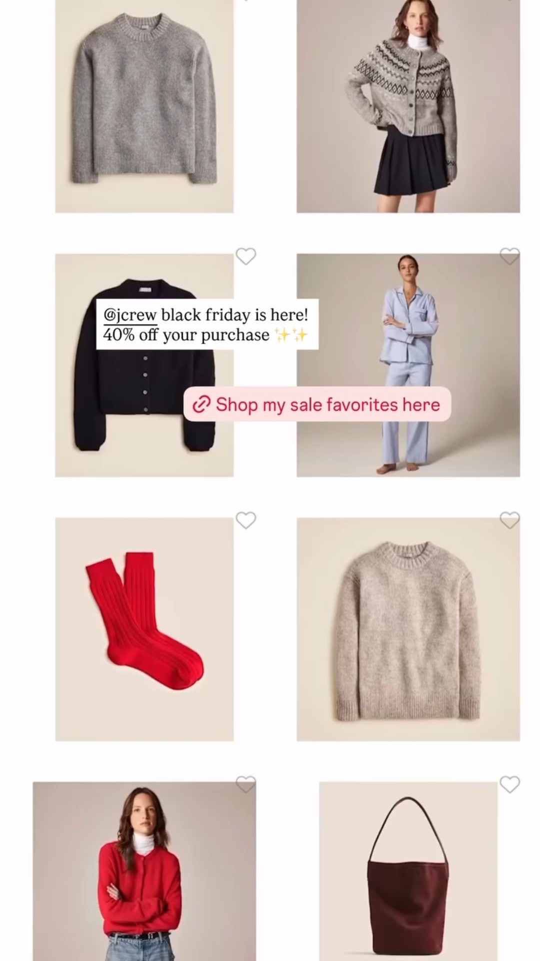 J. Crew will always have a special place in my heart and I think the product truly looks fantastic right now  

@jcrew black friday is here! 
40% off your purchase ✨✨


#LTKFindsUnder100 #LTKCyberWeek #LTKSaleAlert