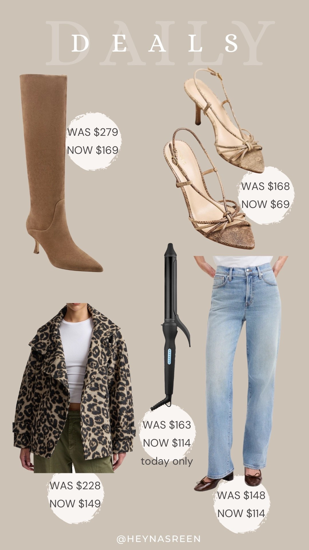 Daily deals on Marc Fisher boots, Anthropologie heels, Madewell jeans, Bio Iconic curling iron, Avec Les Filles jacket