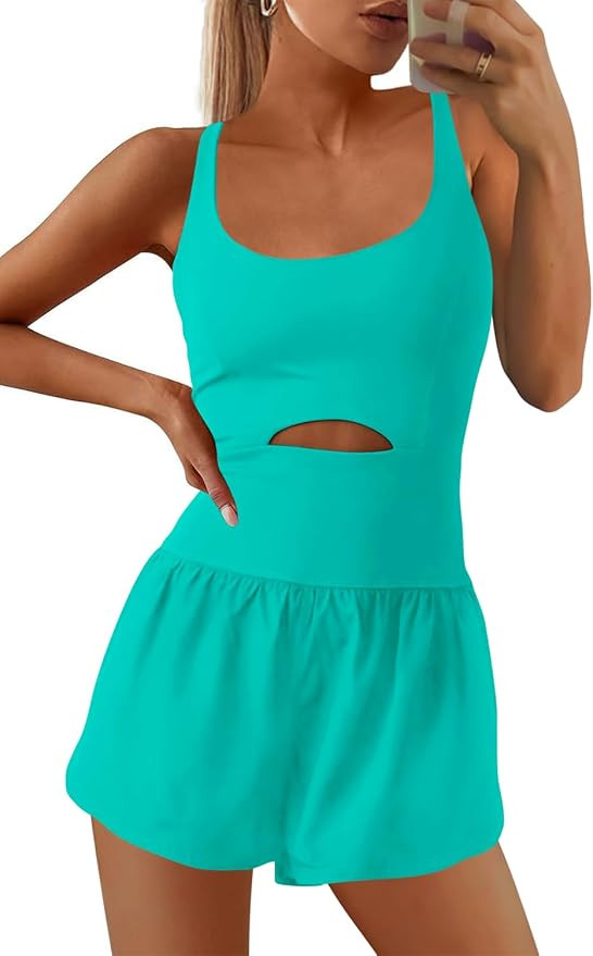 SENSERISE Womens Workout Rompers Athletic Romper Running Onesie One Piece Exercise Jumpsuits Gym ... | Amazon (US)