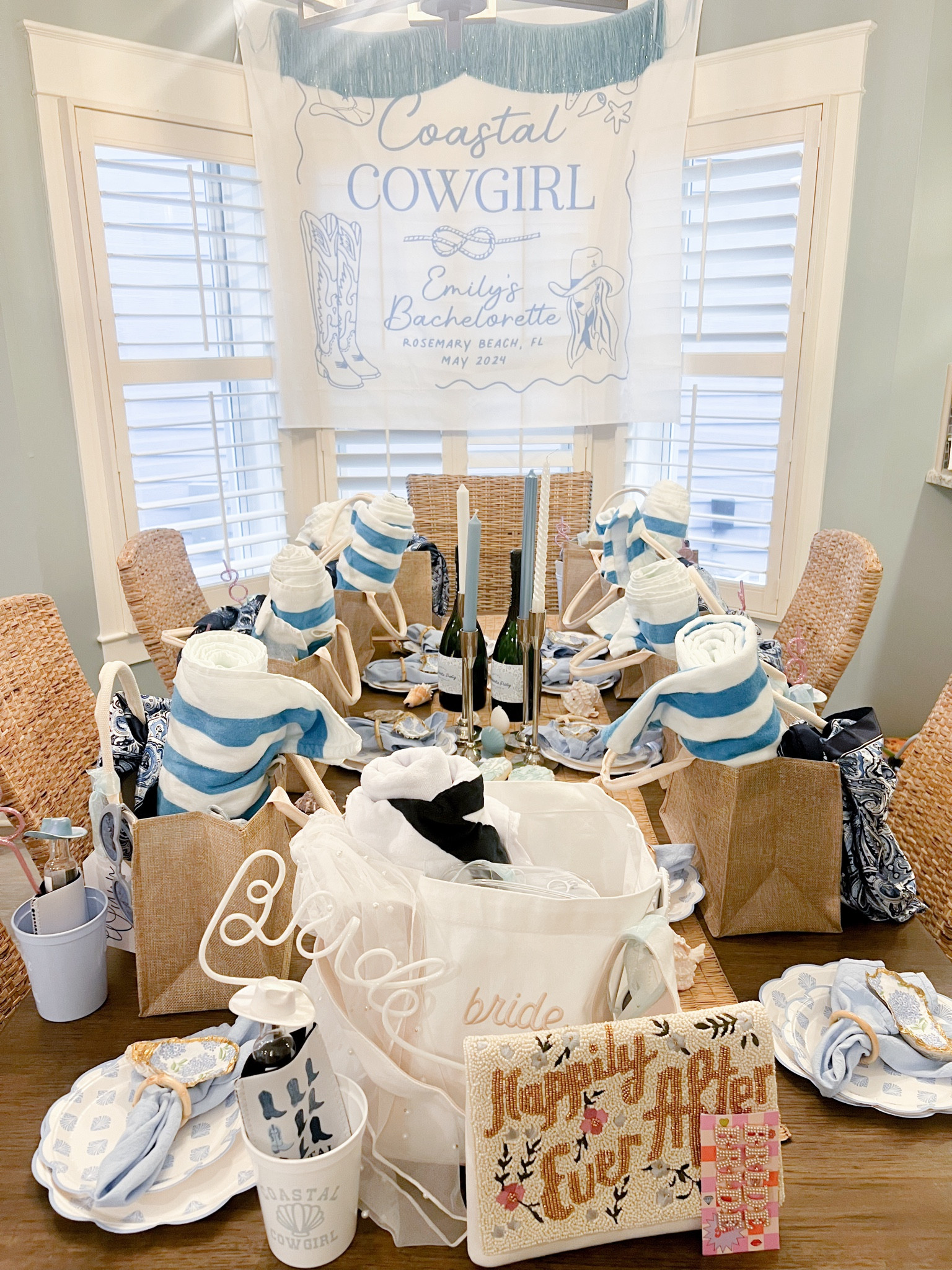 Coastal Cowgirl Bachelorette Trip bridal decor at Rosemary Beach, FL -

Coastal Cowgirl, Rosemary beach, bachelorette trip, bridal gifts, bachelorette bride bag, bride to be, clutch, bridal clutch, beach bag, bride earrings, table decor 

#LTKSwim #LTKWedding #LTKParties