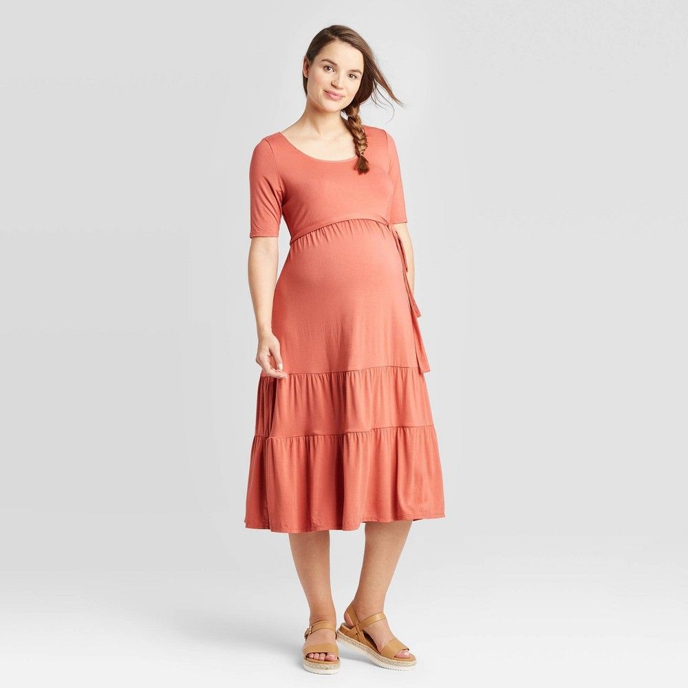Elbow Sleeve Tie Knit Maternity Dress - Isabel Maternity by Ingrid & Isabel™ Wave | Target