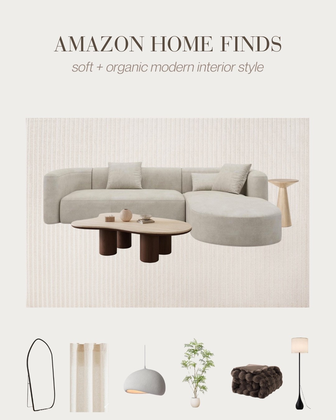 Soft + organic modern interior design style for a cozy 2026 living room 🤍

#LTKHome