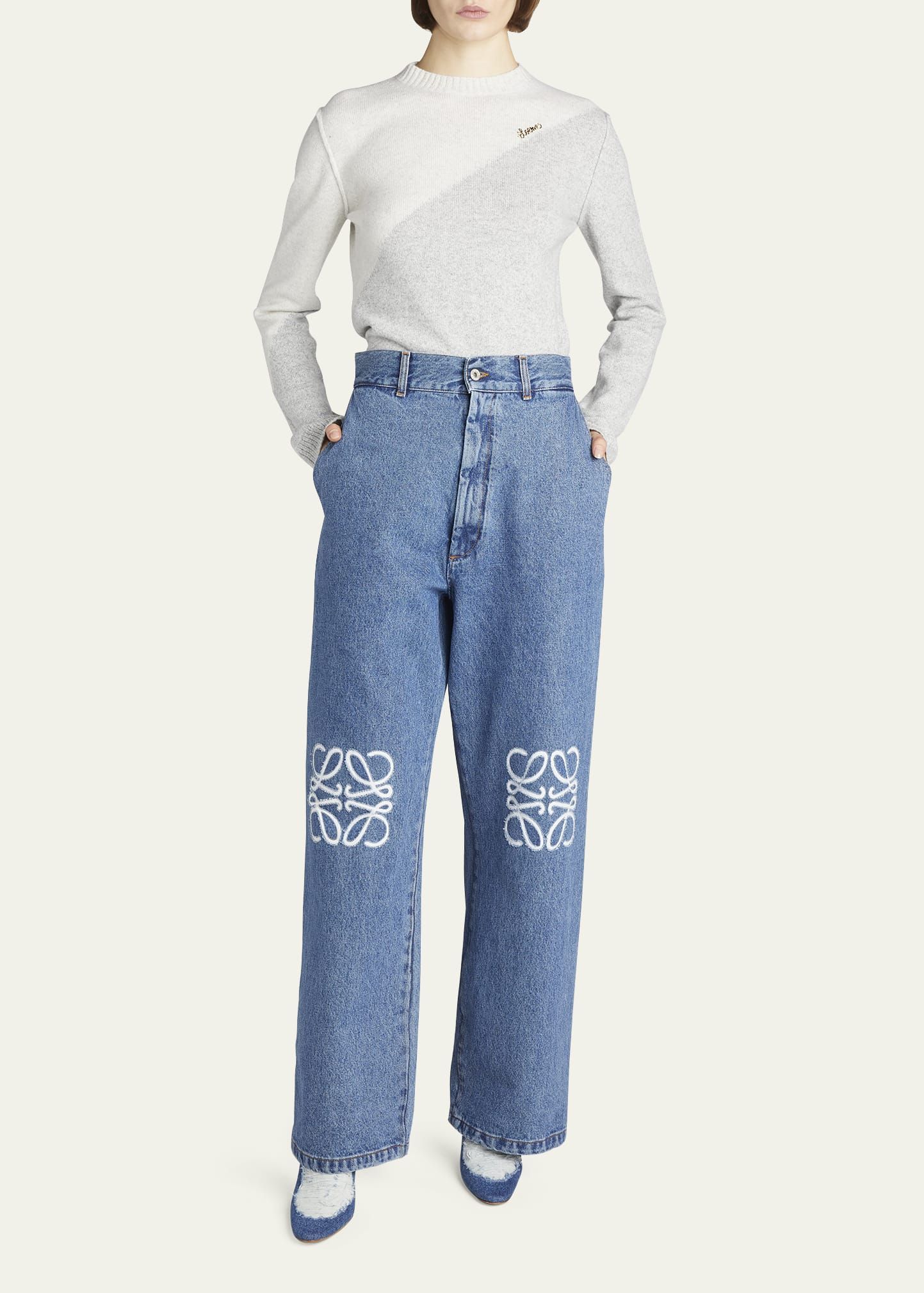 Loewe Anagram Baggy Jeans | Bergdorf Goodman