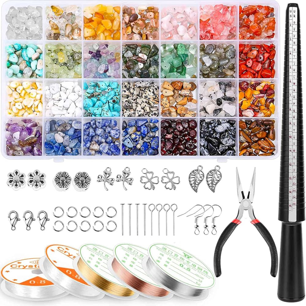 selizo Jewelry Making Kits for Adults Women with 28 Colors Crystal Beads, 1660Pcs Crystal Bead Ri... | Amazon (US)