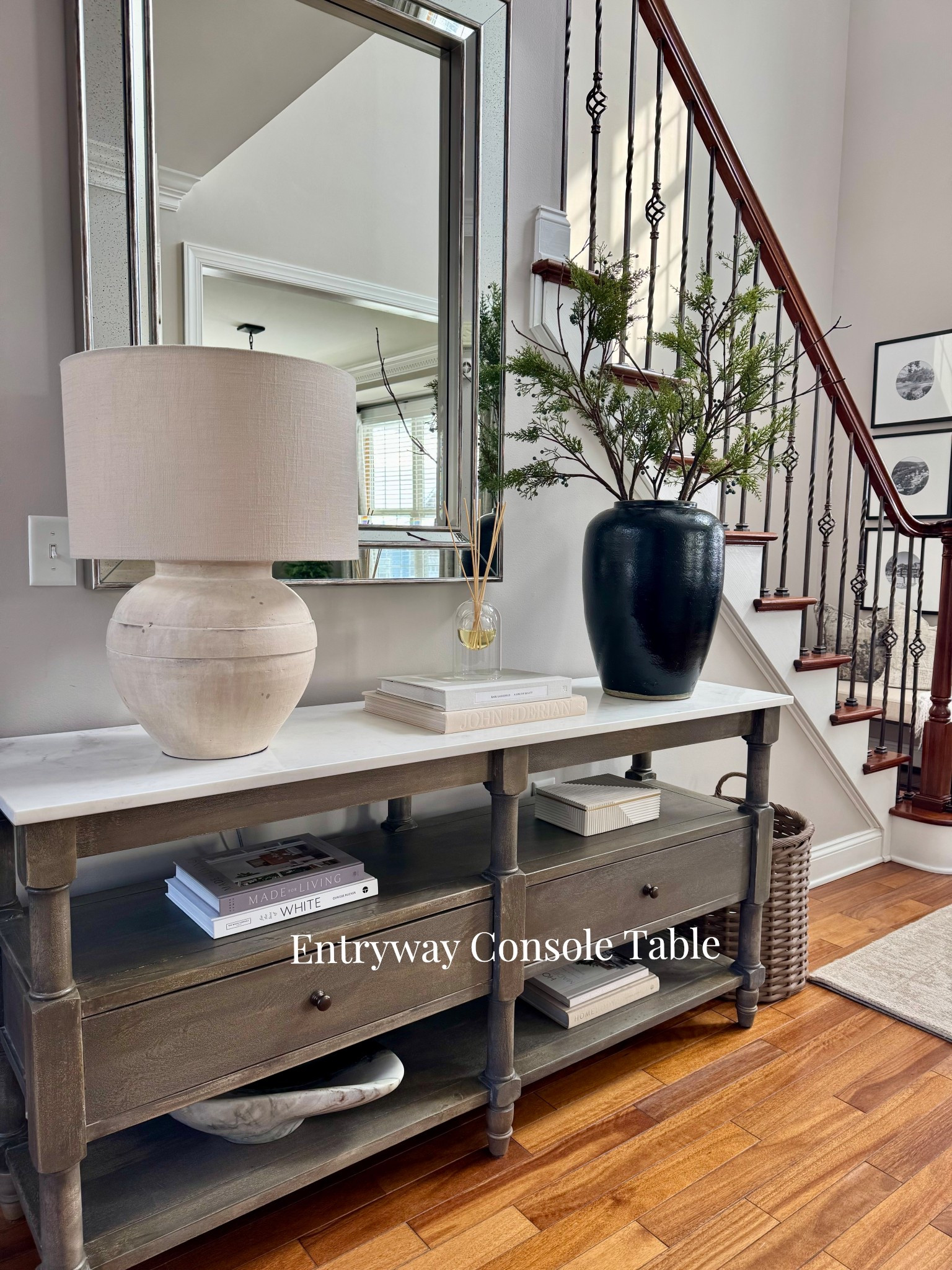 A simple console table that makes the entry feel finished 🤍
Neutral, timeless, and easy to style year-round.
#LTKhome
#LTKdecor
#LTKfinds
#entrywaydecor
#consoletable
#neutralhome
#homedetails


#LTKHome