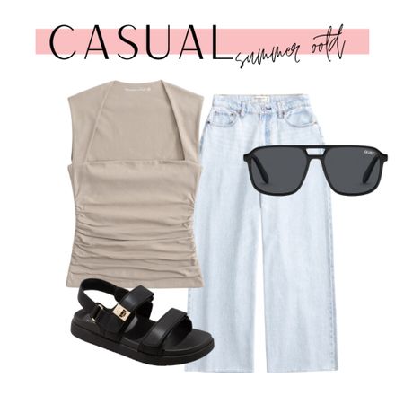 Casual summer outfit, summer outfit, summer denim, sunglasses, sandals 

#LTKShoeCrush #LTKStyleTip #LTKSeasonal