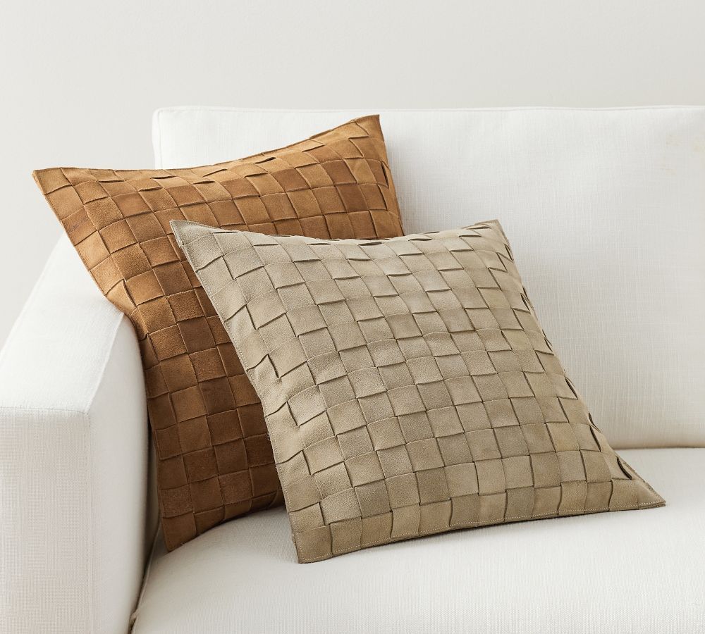 Basketweave Patchwork Pillow Cover | Pottery Barn (US)