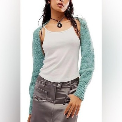 *RARE* NWT Free People Prima Donna Bolero Shrug in Greenish Blue One Size | eBay US