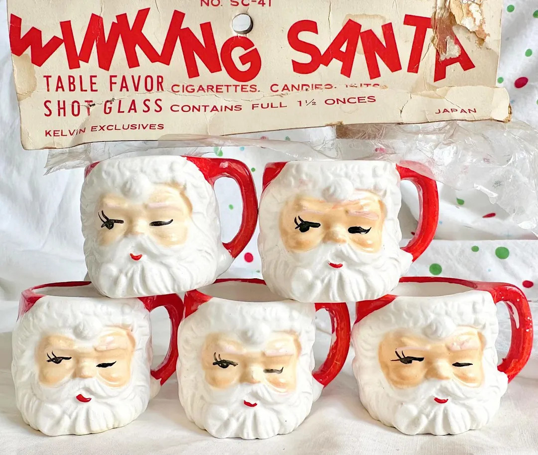 Miniature Winking Santa Mugs From Kelvin's Exclusives – Each One Sold Individually - Etsy | Etsy (US)