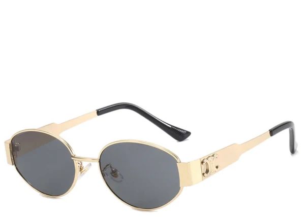 Milan Black & Gold Oval Sunglasses | Jewel Boutique